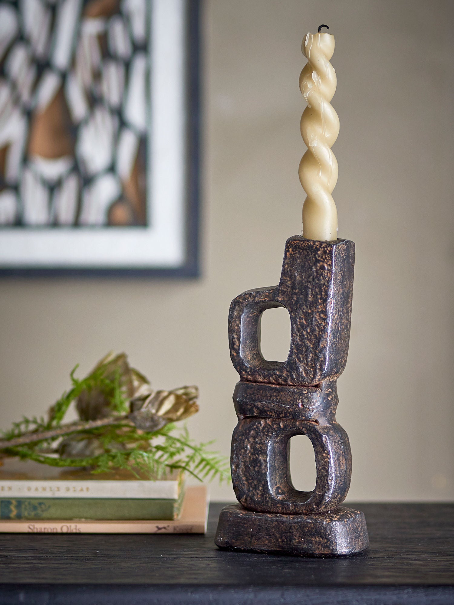 Bloomingville Sanah Candlestick, Schwarz, Gusseisen