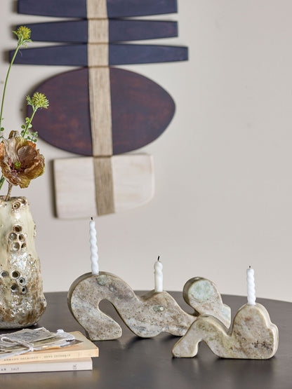 Bloomingville Liabella Candlestick, Gray, Marmor