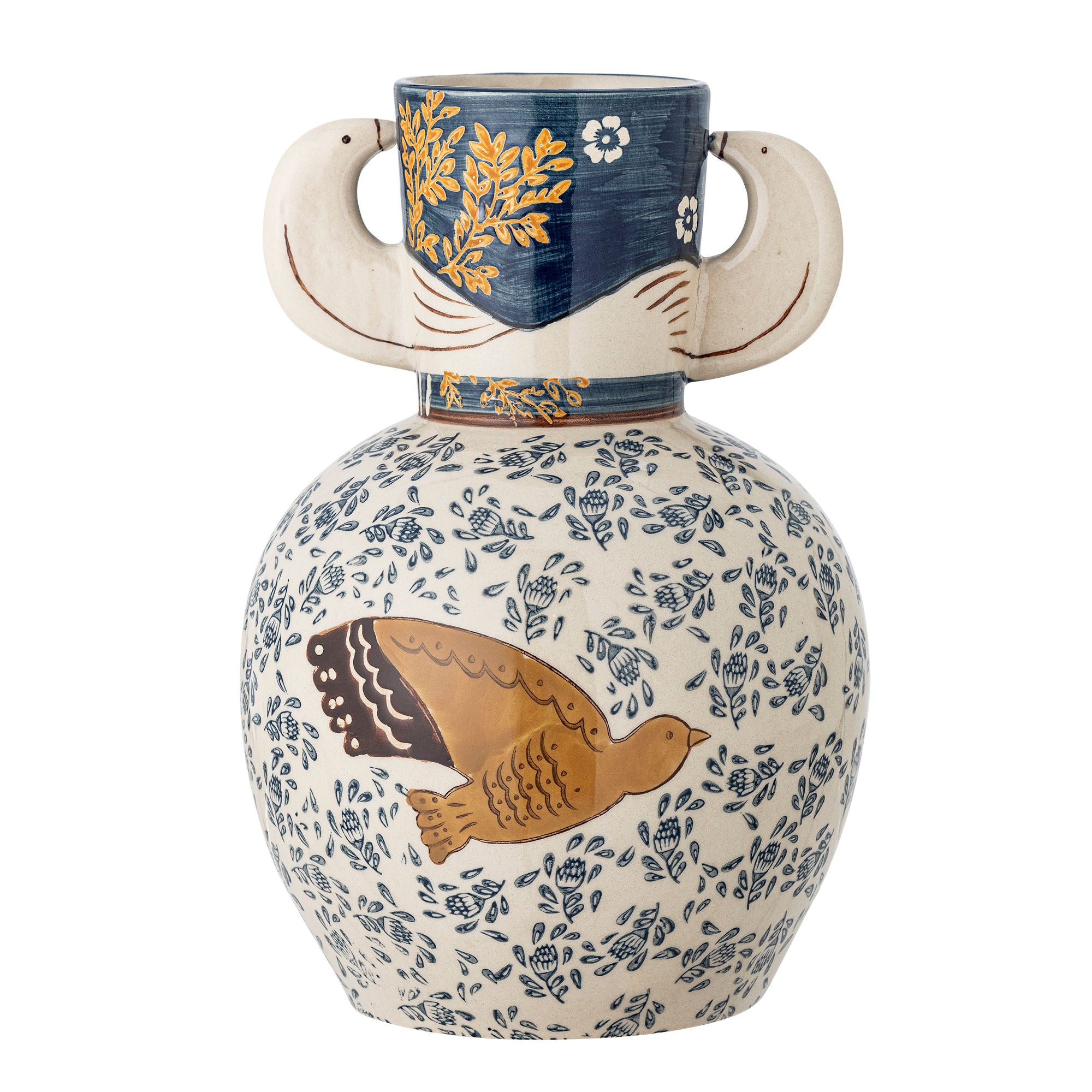 Bloomingville Hisha Vase, Blau, Steinzeug