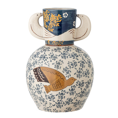 Bloomingville Hisha Vase, Blau, Steinzeug