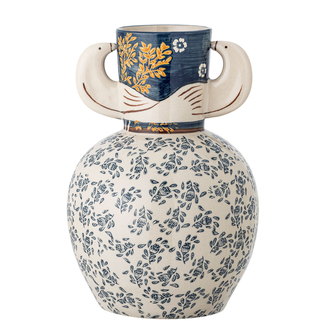 Bloomingville Hisha Vase, Blau, Steinzeug