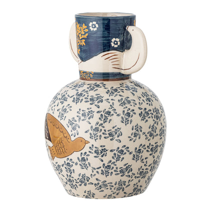 Bloomingville Hisha Vase, Blau, Steinzeug
