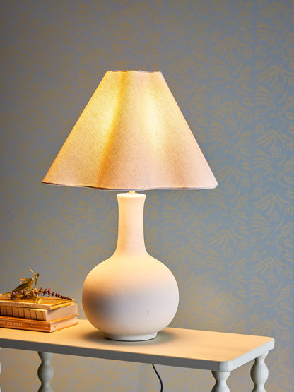 Bloomingville Heide Tischlampe, Weiß, Steinzeug