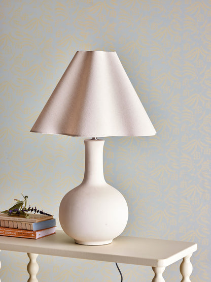 Bloomingville Heide Tischlampe, Weiß, Steinzeug