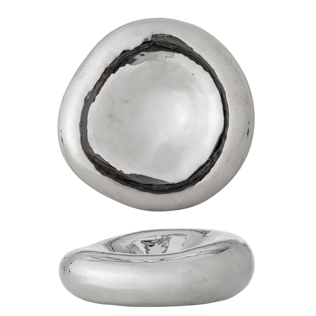 Bloomingville Shine Bowl, Silber, Steinzeug