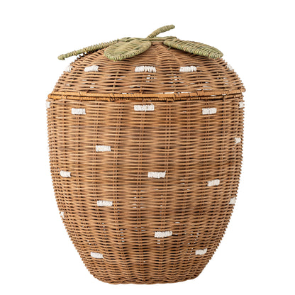 Bloomingville Mini Pelino Korb mit Deckel, Brown, Rattan