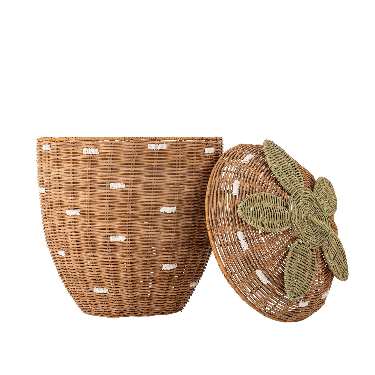 Bloomingville Mini Pelino Korb mit Deckel, Brown, Rattan