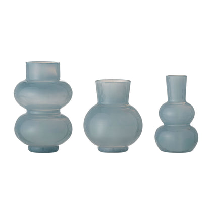 Bloomingville Kinsie Vase, Blau, Glas