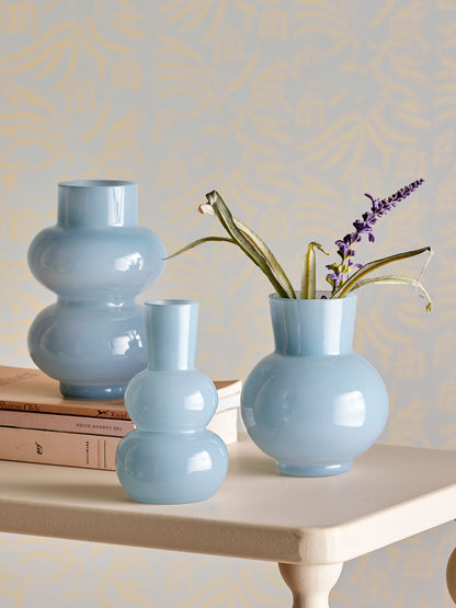 Bloomingville Kinsie Vase, Blau, Glas