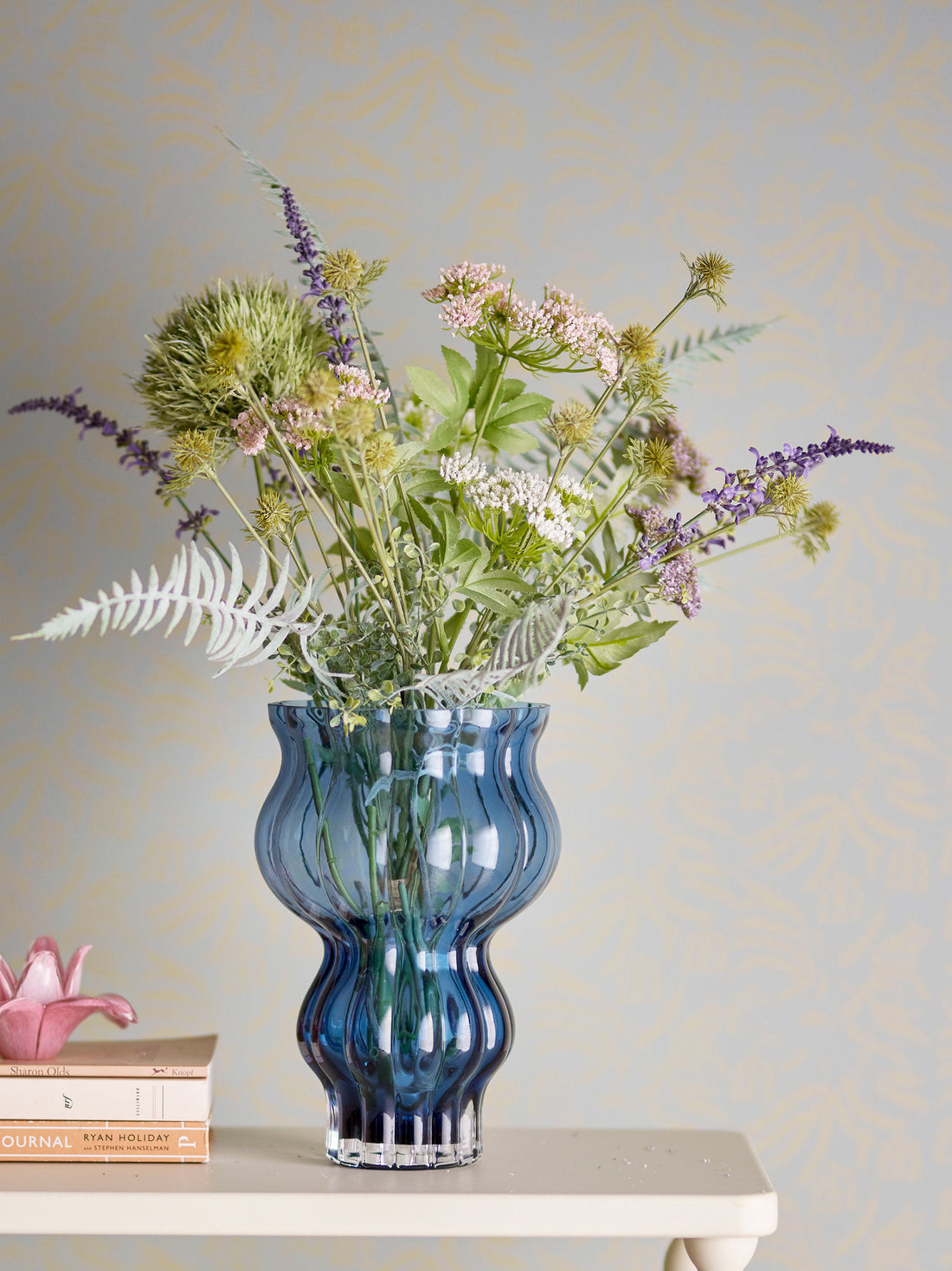 Bloomingville Zanna Vase, Blau, Glas