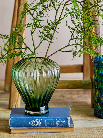 Kreative Kollektion Reeve Vase, Grün, Glas