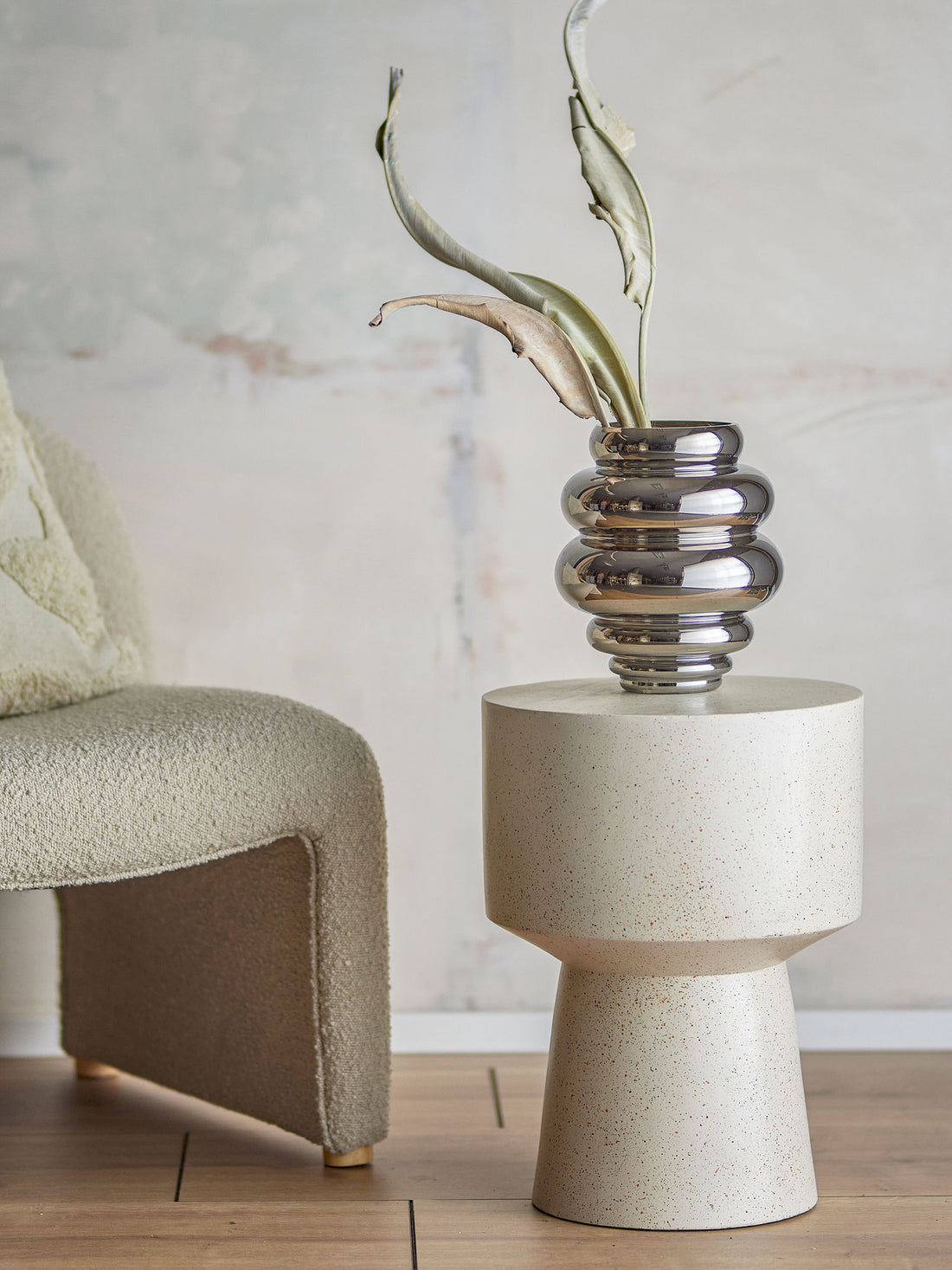 Bloomingville Zorya Vase, Silber, Glas