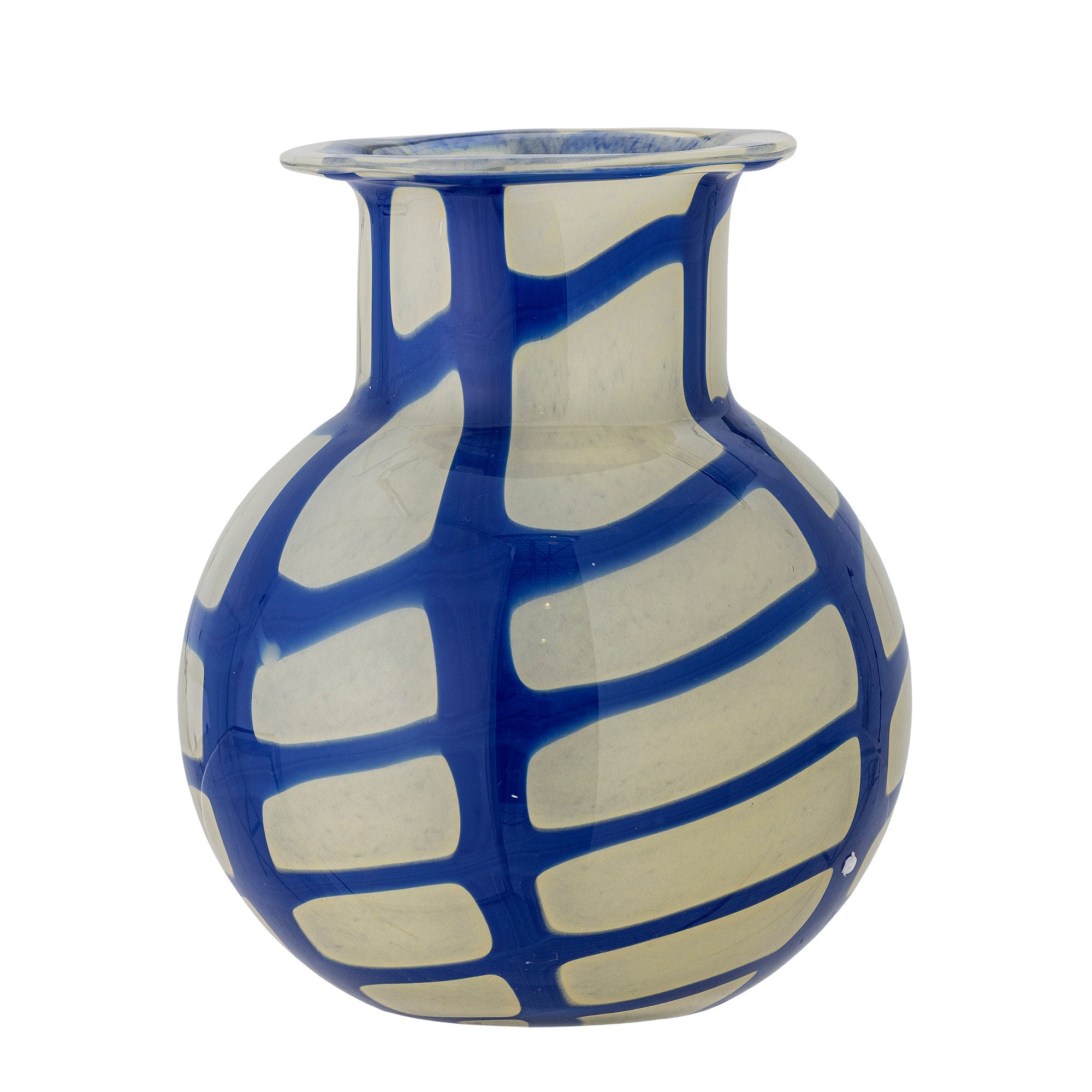 Bloomingville Kiran Vase, Blau, Glas
