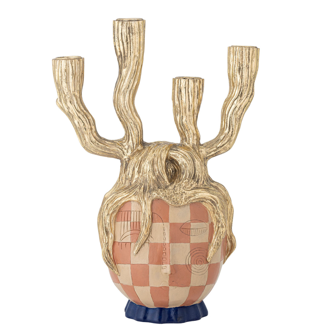 Bloomingville Medusa Candlestick, Gold, Polyresin