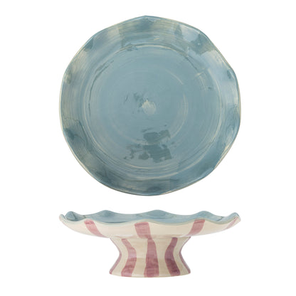 Bloomingville Willa Cake Dish, Pink, Steinzeug