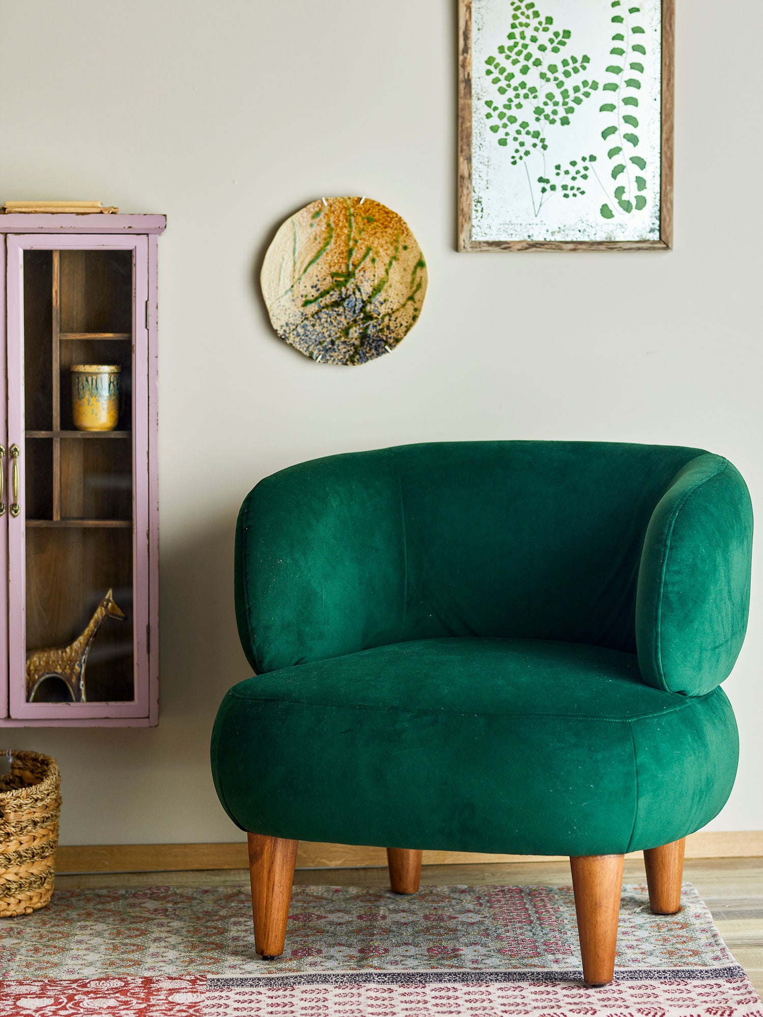 Kreative Sammlung Ruperta Lounge Chair, Green, Polyester