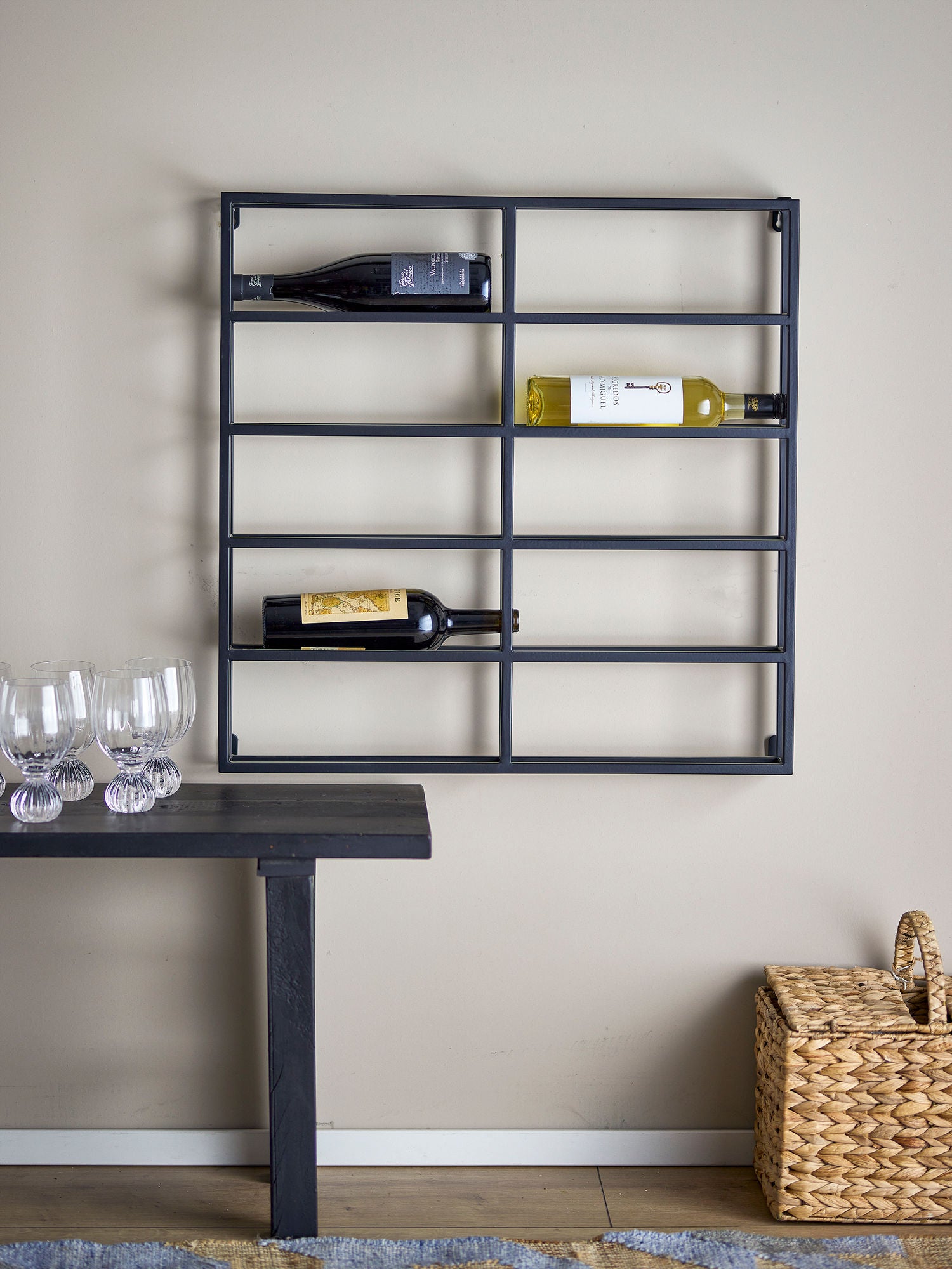 Bloomingville Magne Wine Rack, Schwarz, Metall