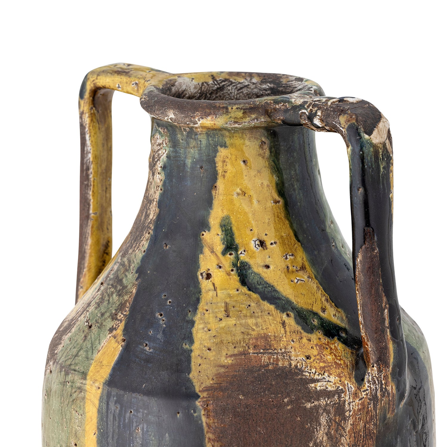 Kreative Kollektion Wilder Deko Vase, Yellow, Terrakotta