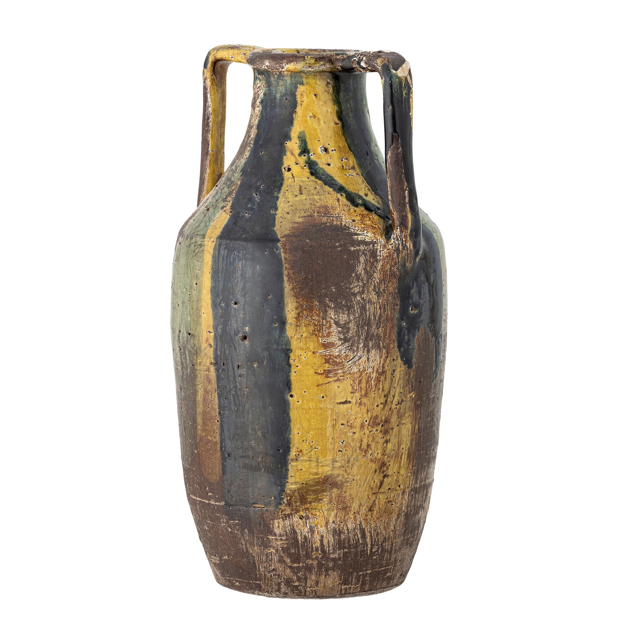 Kreative Kollektion Wilder Deko Vase, Yellow, Terrakotta