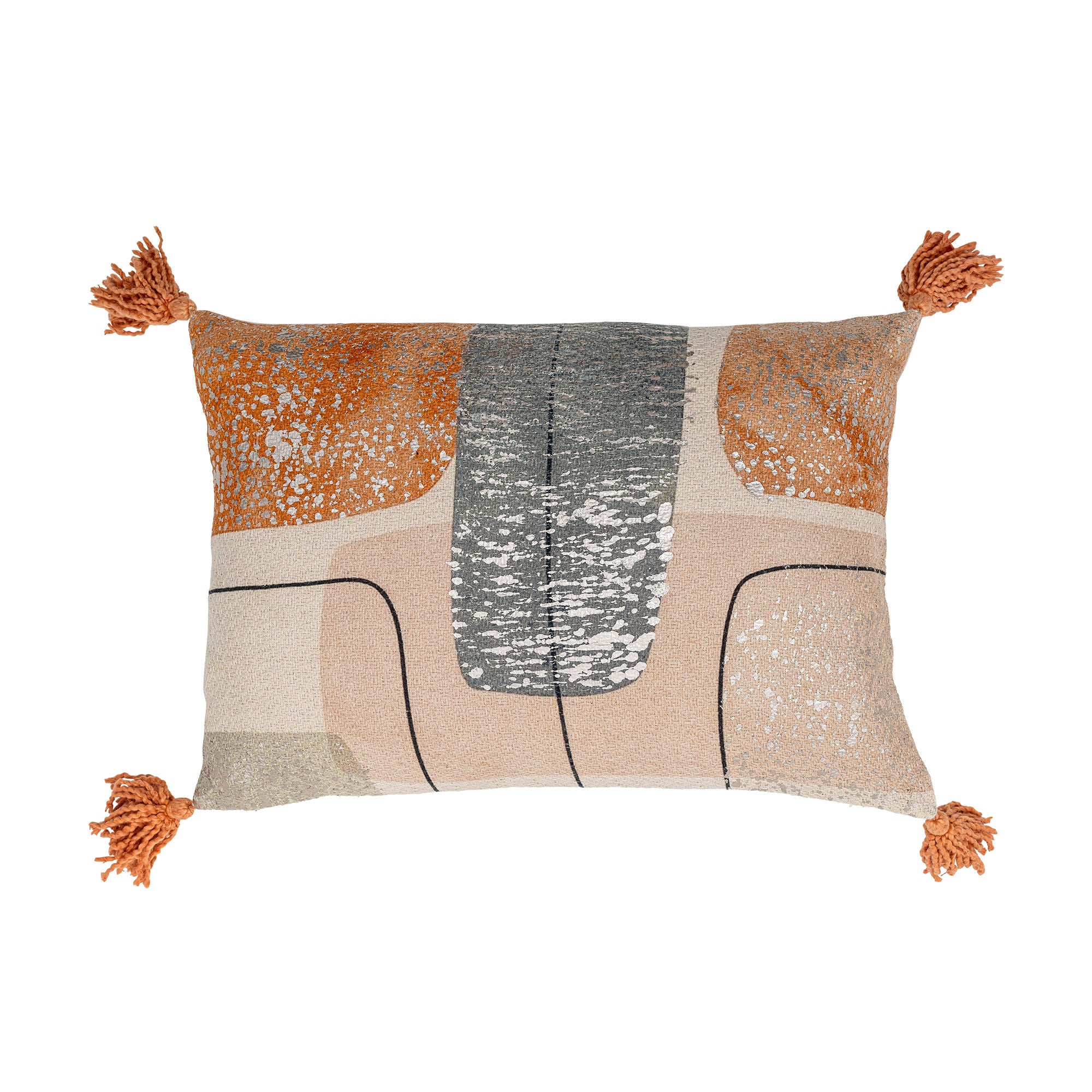 Bloomingville Lanzo Kissen, Orange, Baumwolle