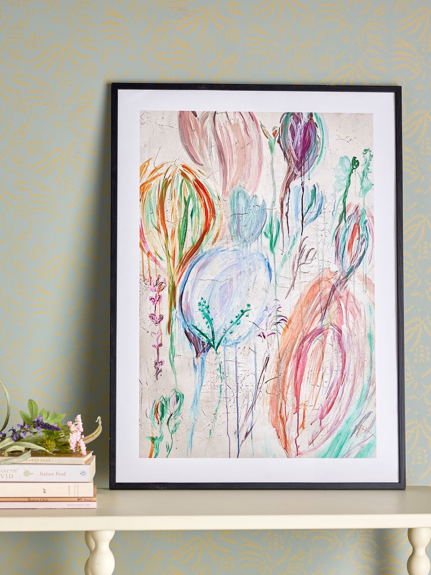 Bloomingville Francine Illustration mit Rahmen, schwarz, Mann