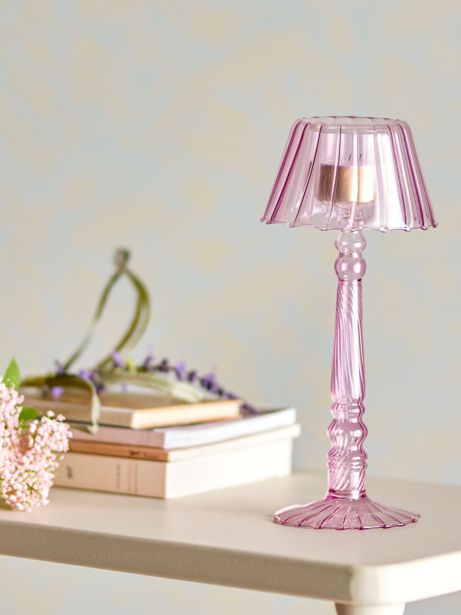 Bloomingville Cisco Lighthouse Bühne, Rosa, Glas