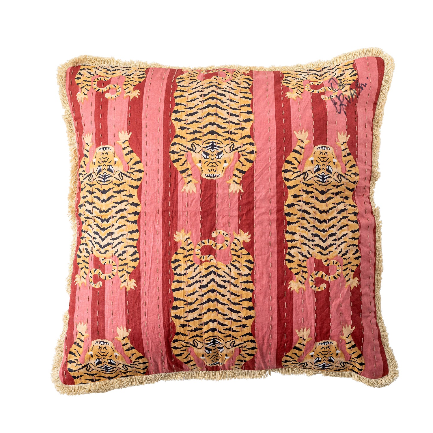 Bloomingville Poirino Kissen, Pink, Baumwolle
