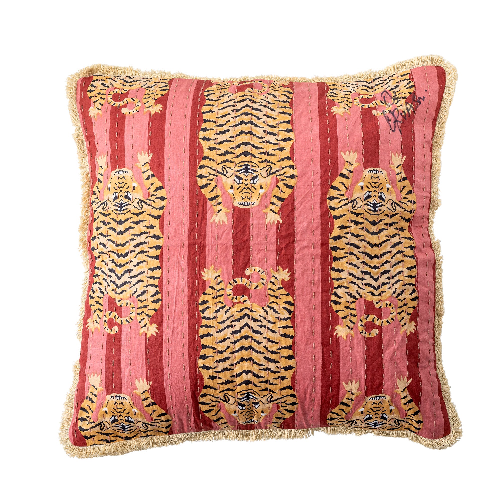 Bloomingville Poirino Kissen, Pink, Baumwolle