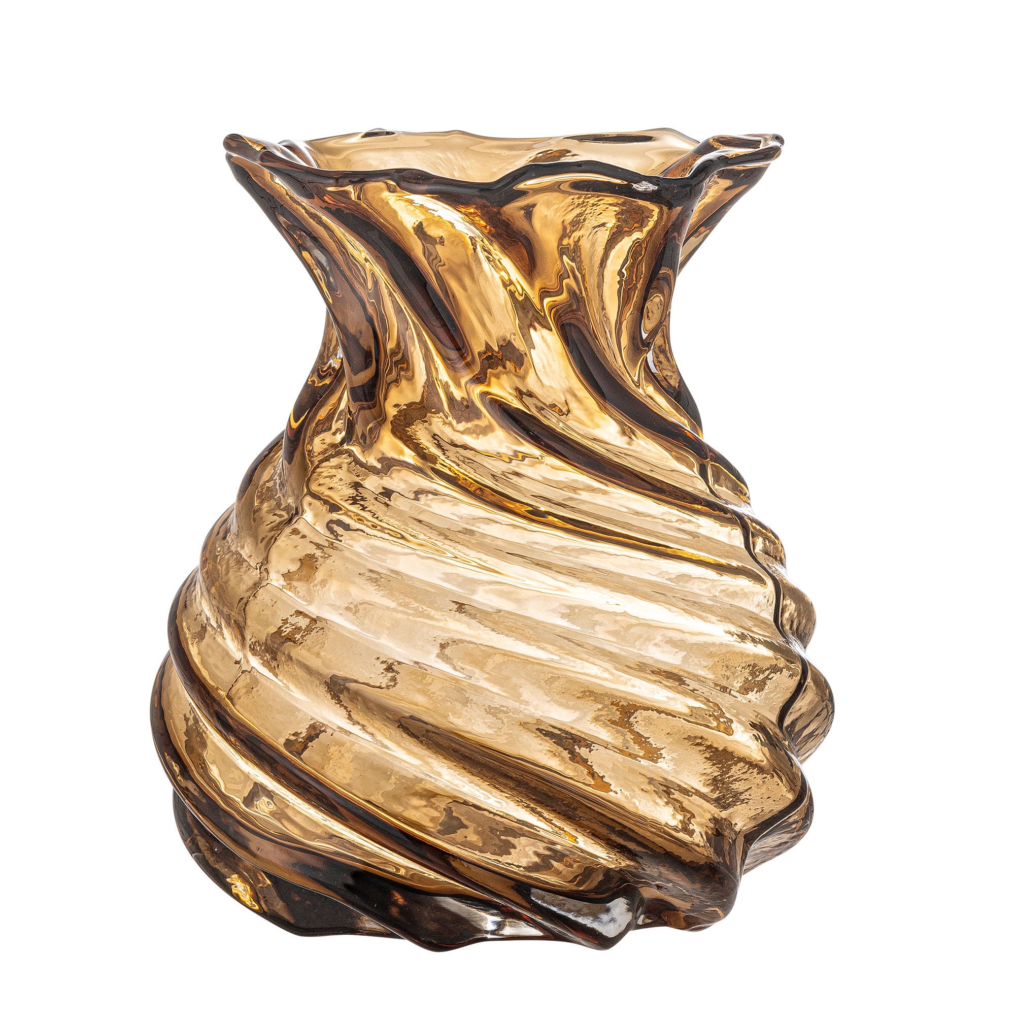 Kreative Sammlung Rylo Vase, Brown, Glas