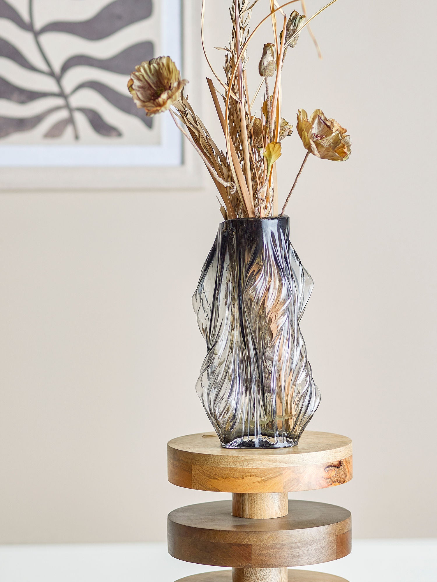 Bloomingville Tulla Vase, grau, Glas