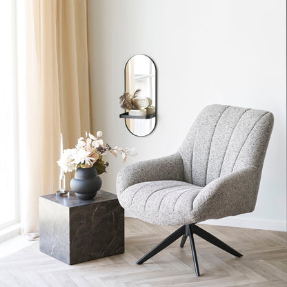 Olbia Mirror - Olbia -Spiegel, Metallregal, Metall, schwarz 25 x 12 x 60 cm