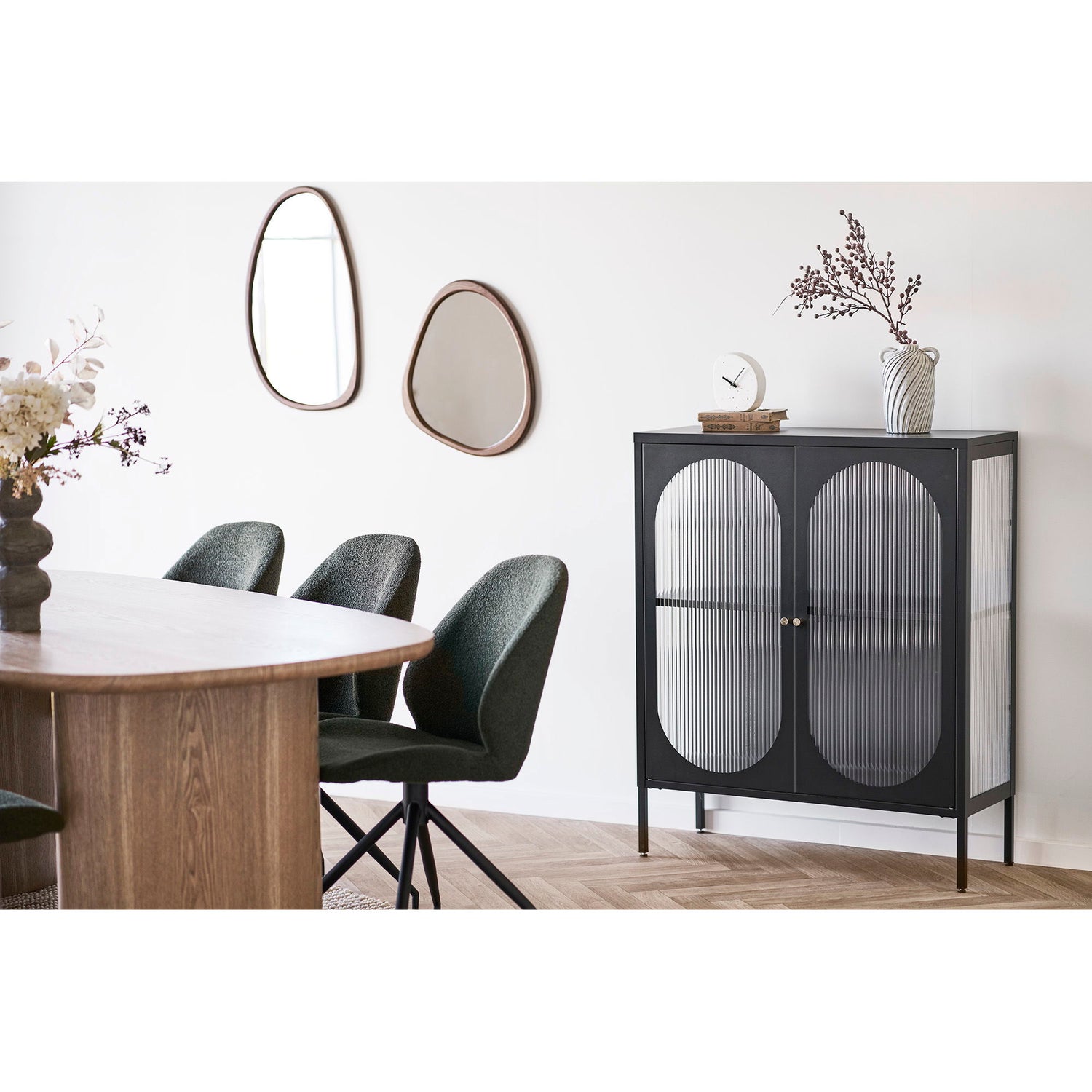 Luxon Mirror - Spiegel, organische Form, Holz Look 44x48 cm