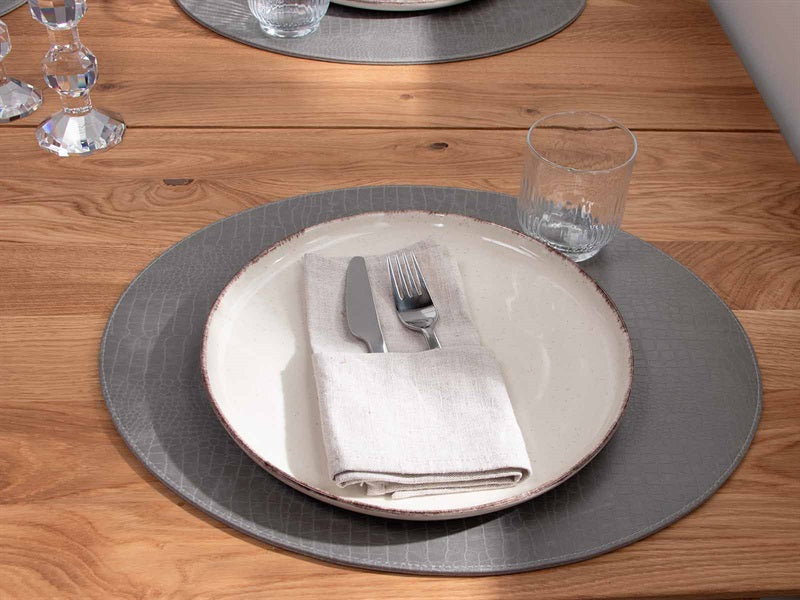 Oval Cover Wischtuch // graues Schlauchmuster pu - hart