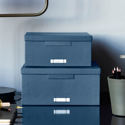 Boxen mit Deckel, Datei, Blau/Benzin