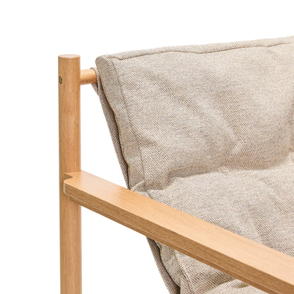 Heritage Sessel/Fußhocker Natur/Beige - 75x72xh82cm, 69x49xh43cm