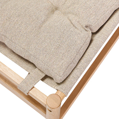 Heritage Sessel/Fußhocker Natur/Beige - 75x72xh82cm, 69x49xh43cm