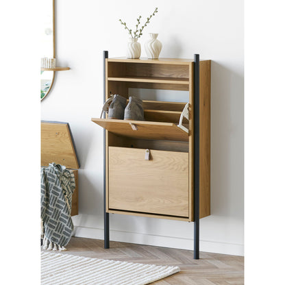 BARCO -Schuhschrank - Schuhschrank, Eichenholz -Look 62x26x118 cm