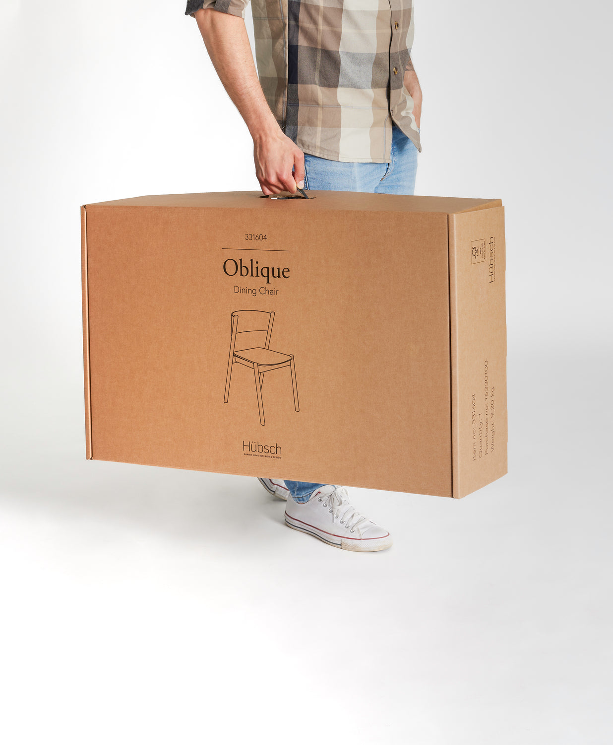 Oblique Esszimmerstuhl Braun - 55x51xh80cm