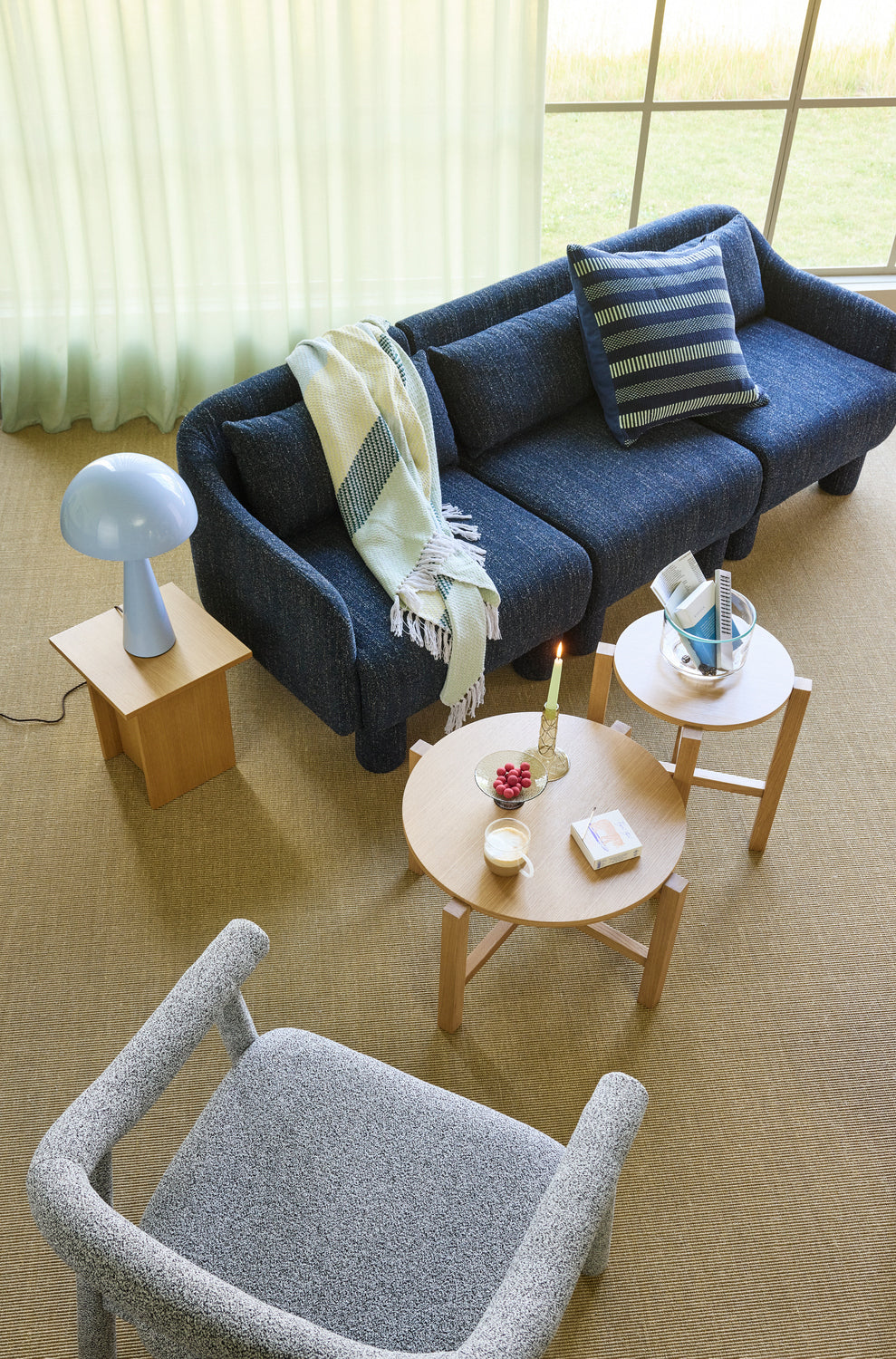 Elegance Sofa Dunkelblau - 224x73xH74