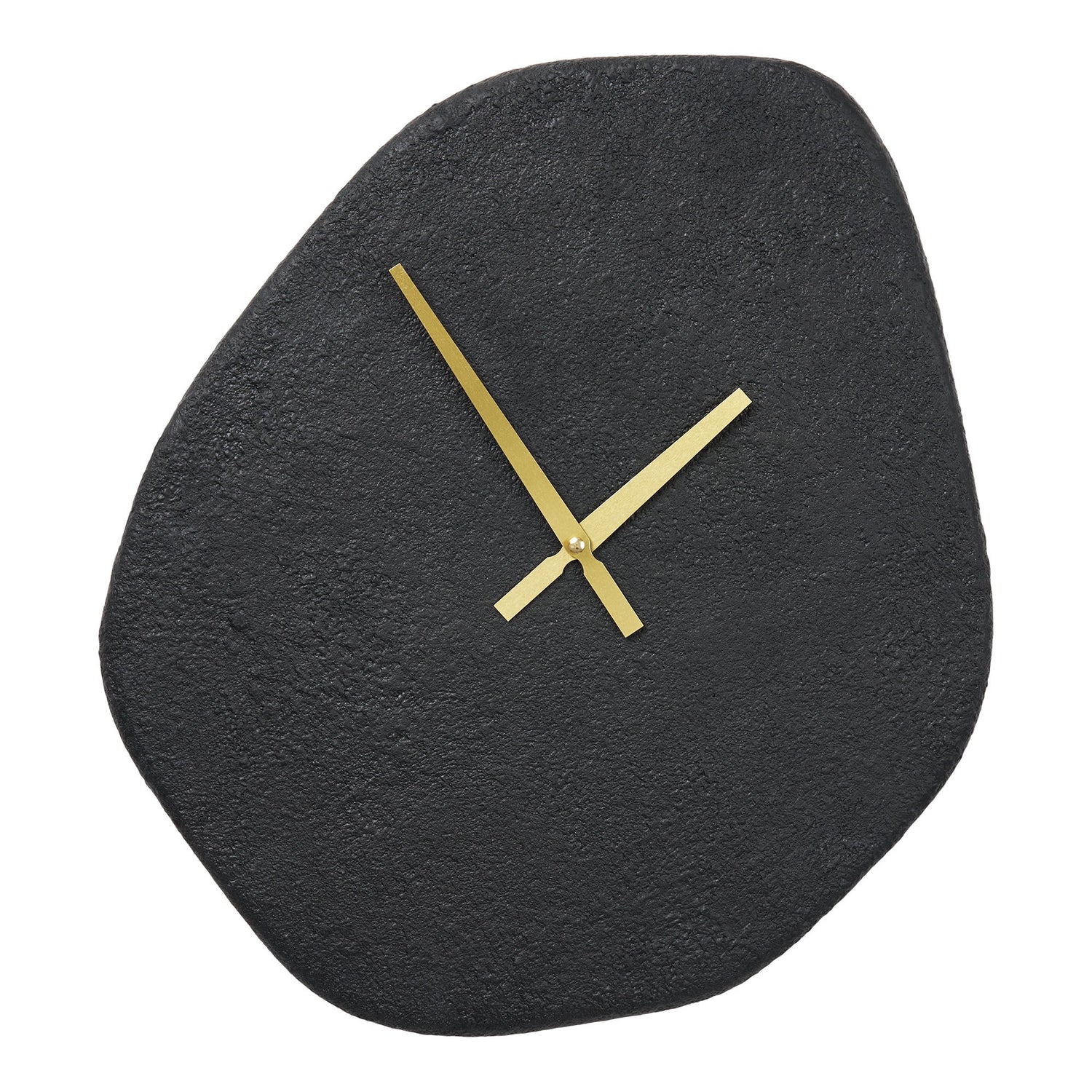 Wiener Wanduhr - Wanduhr, organische Form, Zement, schwarz, still 38x45 cm