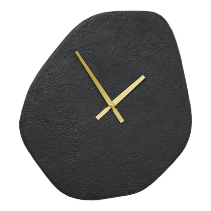 Wiener Wanduhr - Wanduhr, organische Form, Zement, schwarz, still 38x45 cm