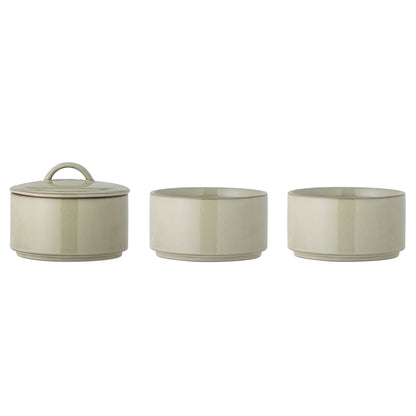 Kreative Kollektion Ebba Pot mit Deckel, Grün, Steinzeug