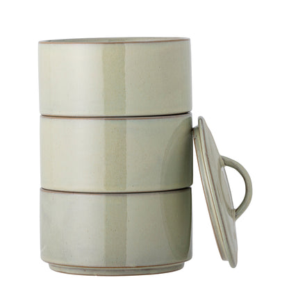 Kreative Kollektion Ebba Pot mit Deckel, Grün, Steinzeug