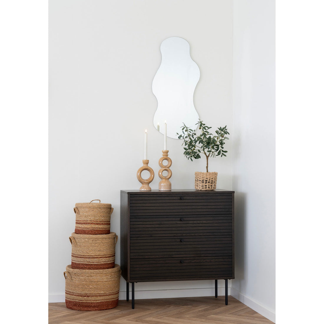 Kurve, Seegras, Natur/brauner 3 -Set von 3