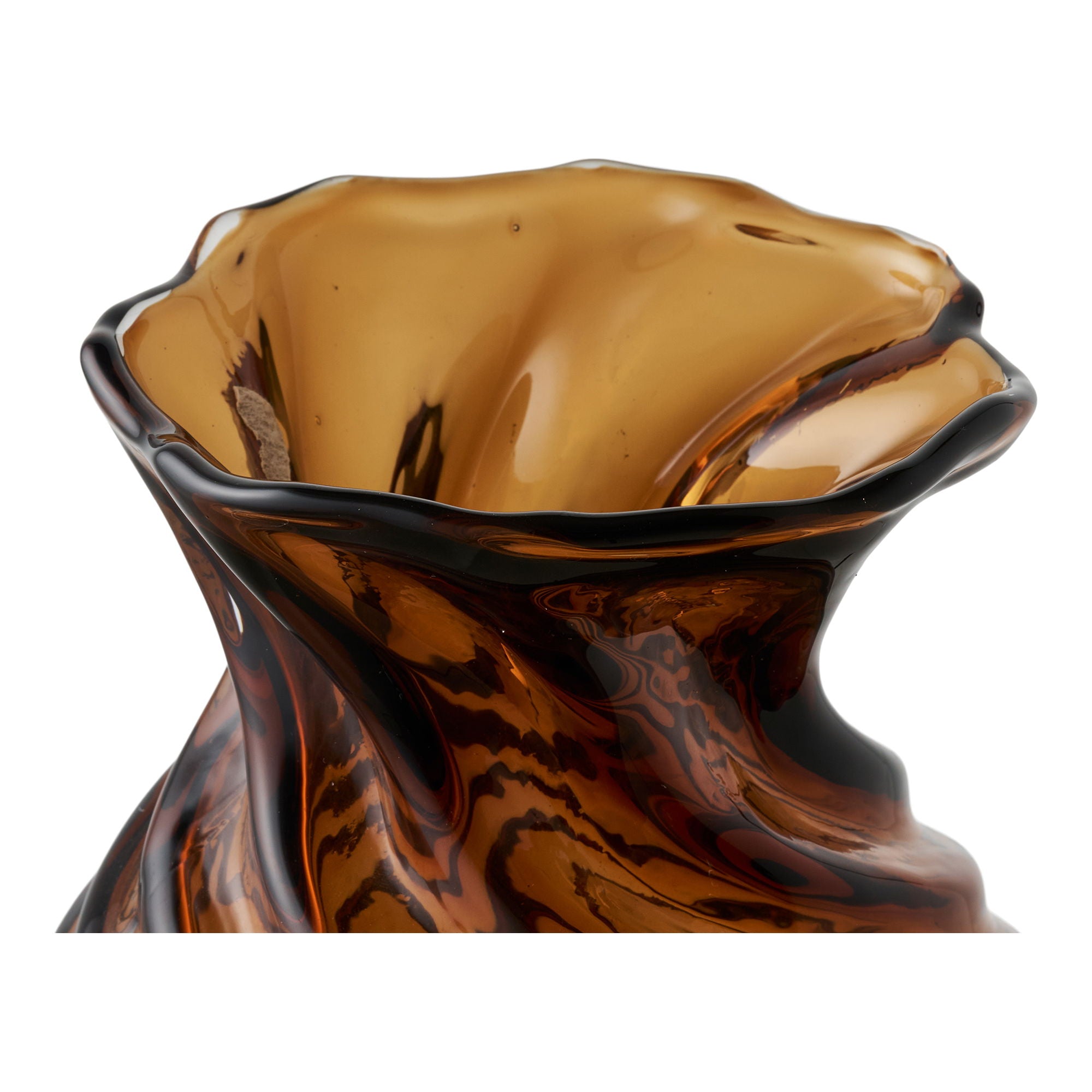 Vase - Vase, Mundglas, geräucherte braune Ø16x18,5 cm