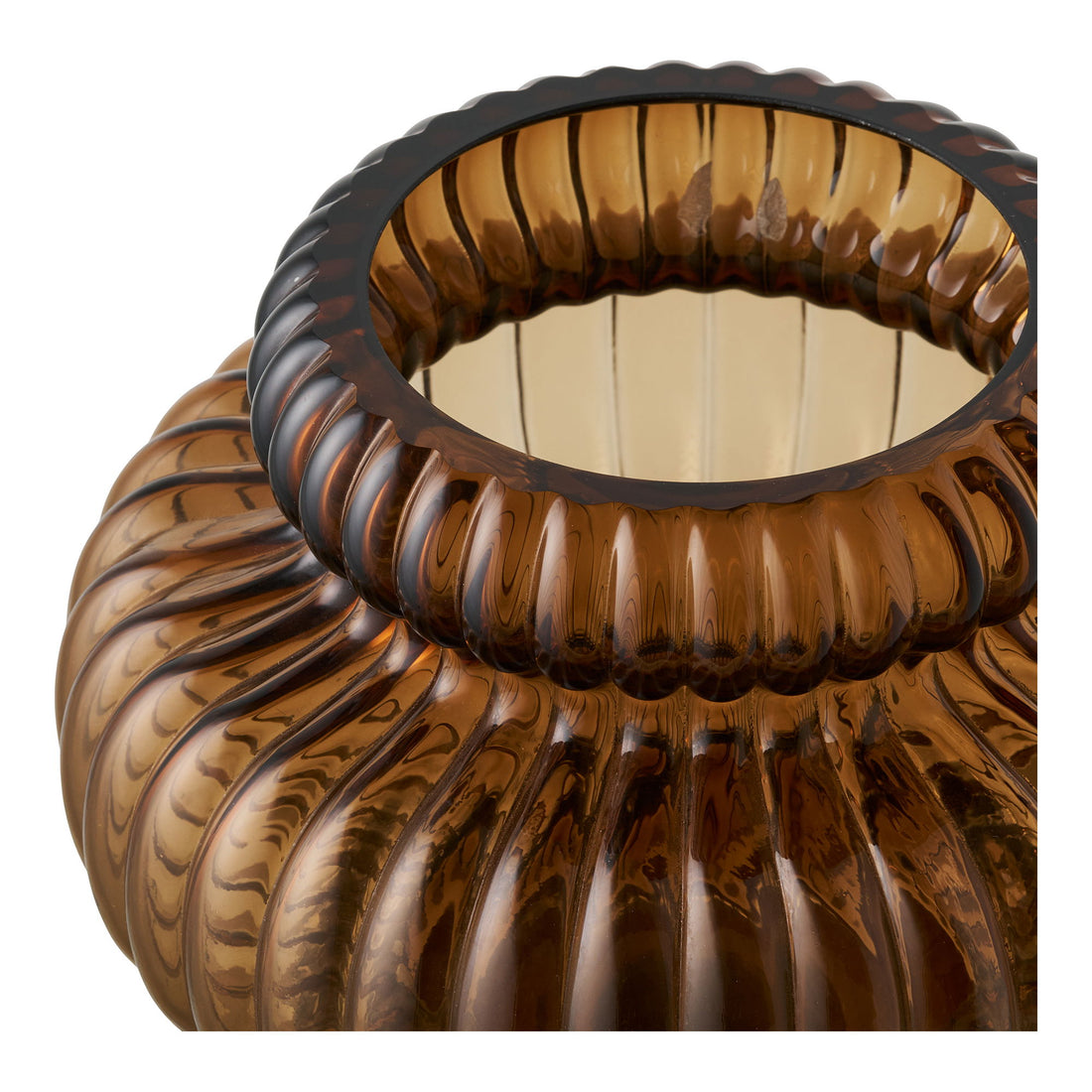 Vase - Vase, Mundglas, geräucherte braune Ø20x16 cm