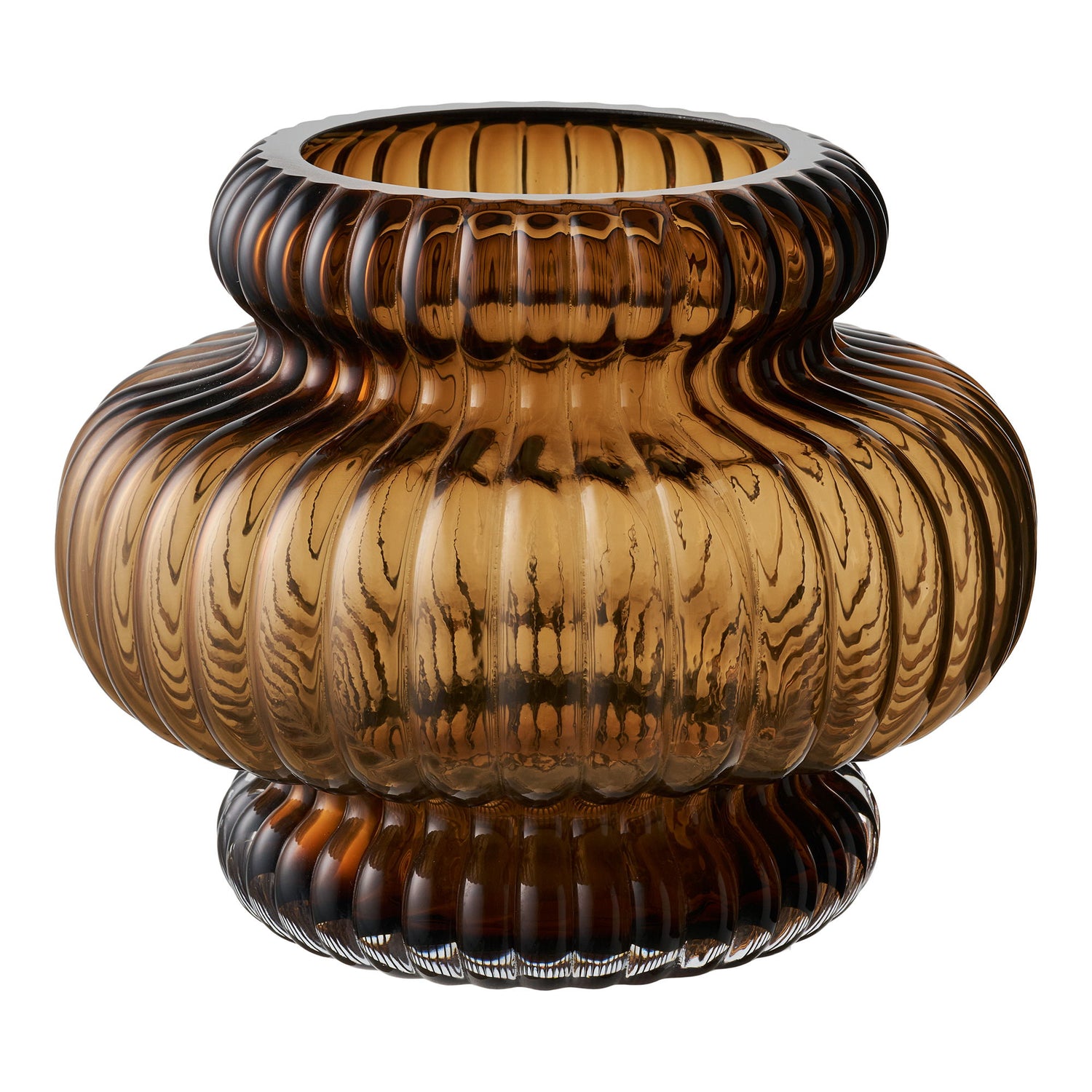 Vase - Vase, Mundglas, geräucherte braune Ø20x16 cm