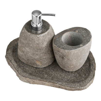 Gara Badezimmerset - Badezimmerset, Aufbewahrungsboxen, Seifenspender, zurück
