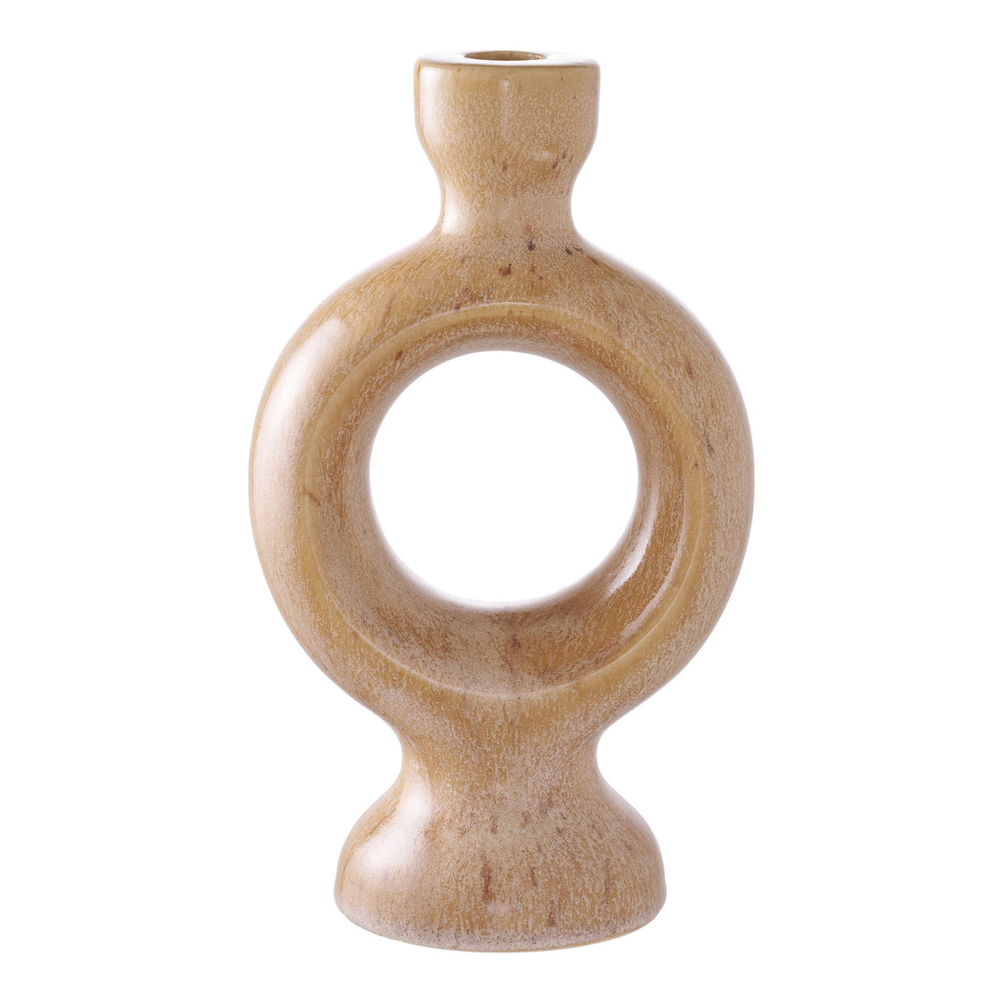 Candlestick, Keramik, Brown<br>13,5x8,8x23,4 cm