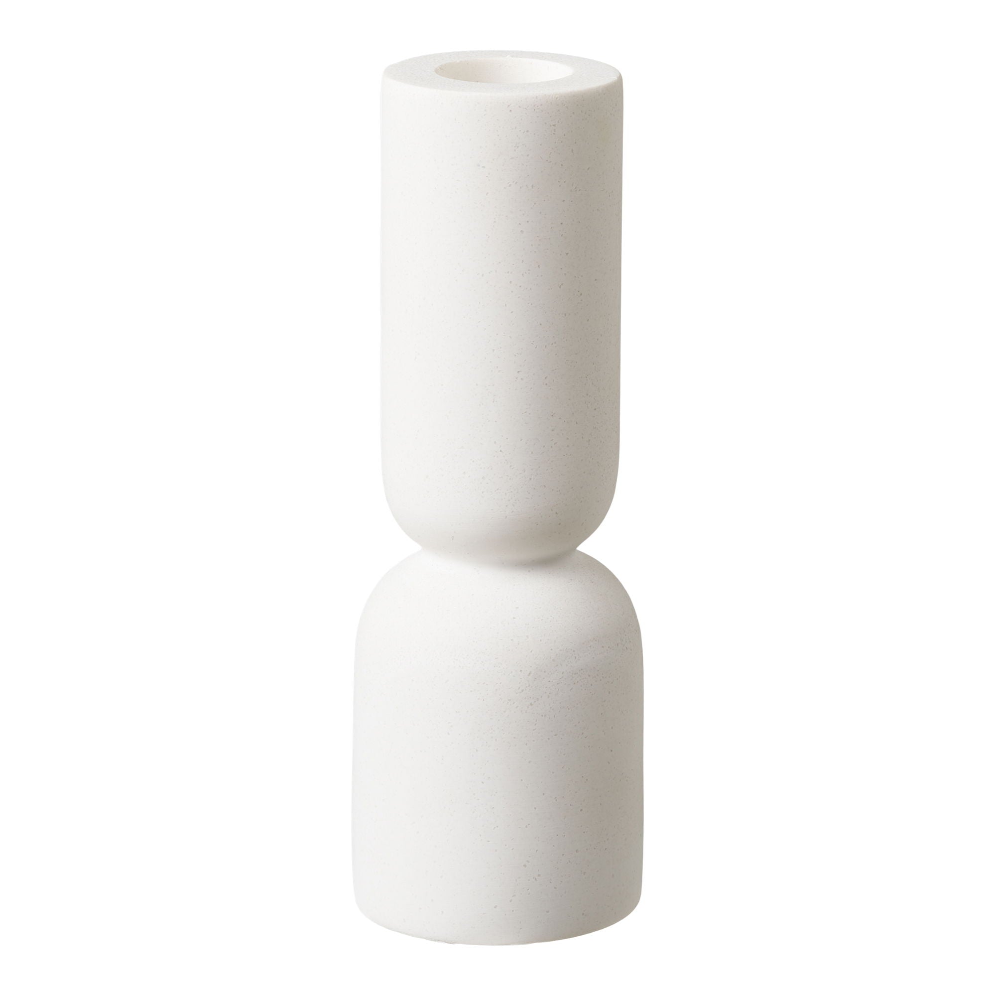 Candlestick - Candlesticks, Kalkstein, weißer Set von 2